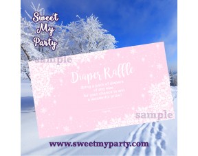 Winter Wonderland Baby Shower pink diaper raffle tickets,(pink 5)